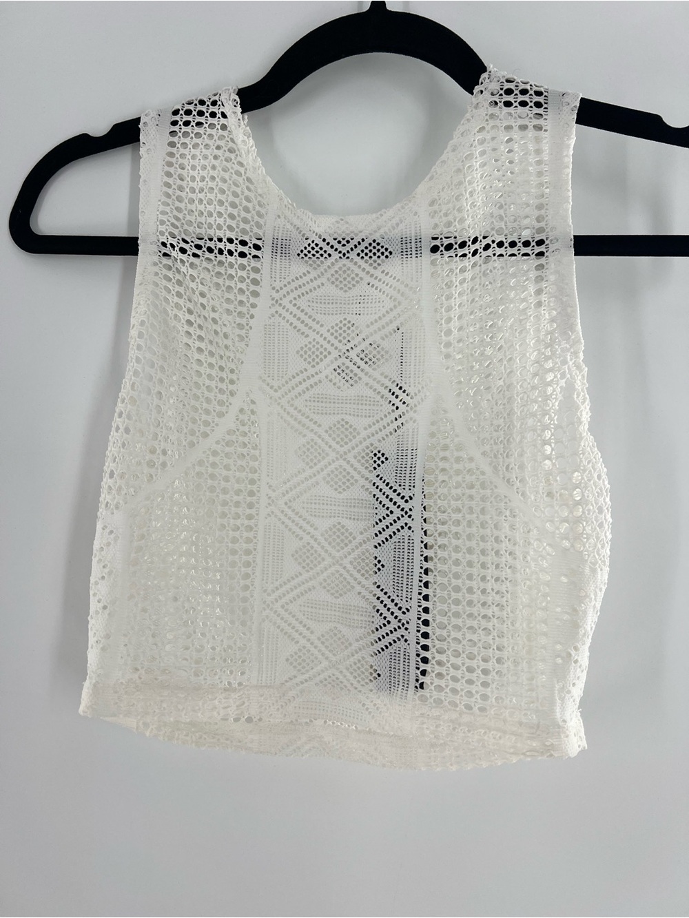 NWT Vitamin A White Lace Cover Up Crop Tank Top Size Small